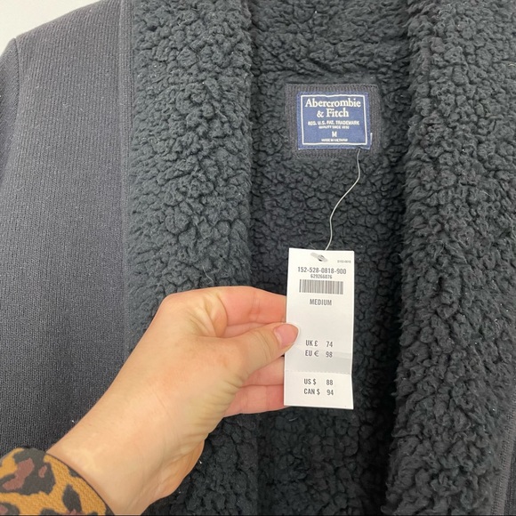 NWT Abercrombie & Fitch Sherpa Sweater Jacket - Picture 5 of 10